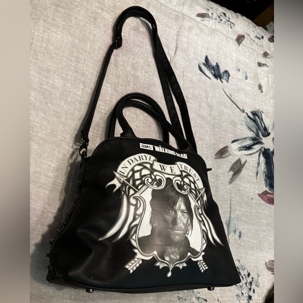 FINAL PRICE🔥Walking Dead In Daryl We Trust🖤Black Studded Crossbody Bag